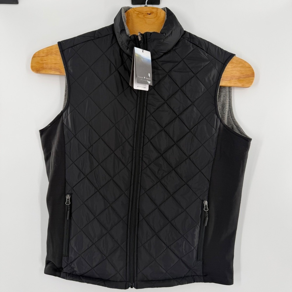 Fossa Apparel 1570 Adapt Reversible Vest Black Quilted Fleece Lined Mens